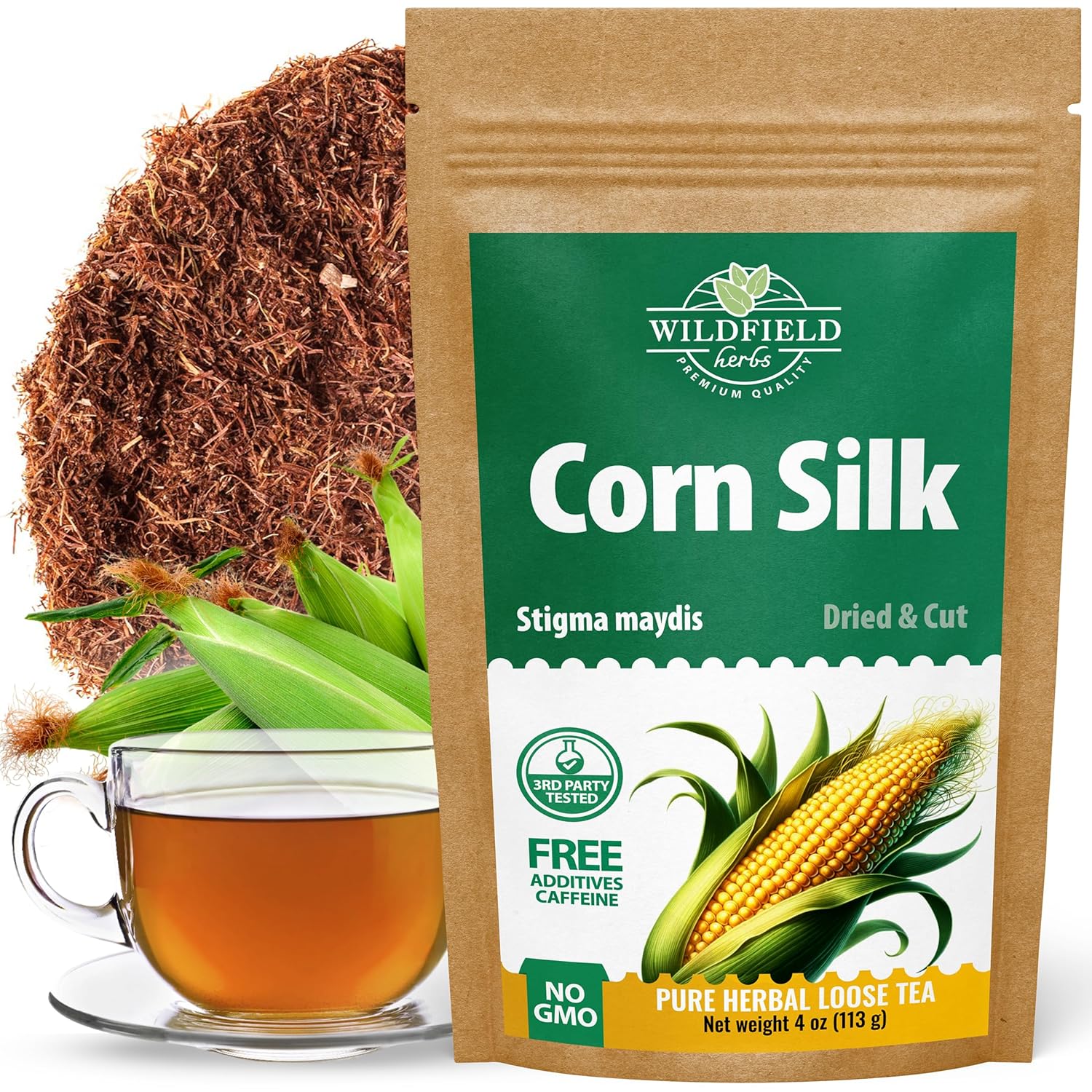 4 oz. Dry Corn Silk Tea Cornsilk Herb (Stigma Maydis) - 113g Corn Silk Tea Bags Herbal Barba De Maiz (Barba De Elote)