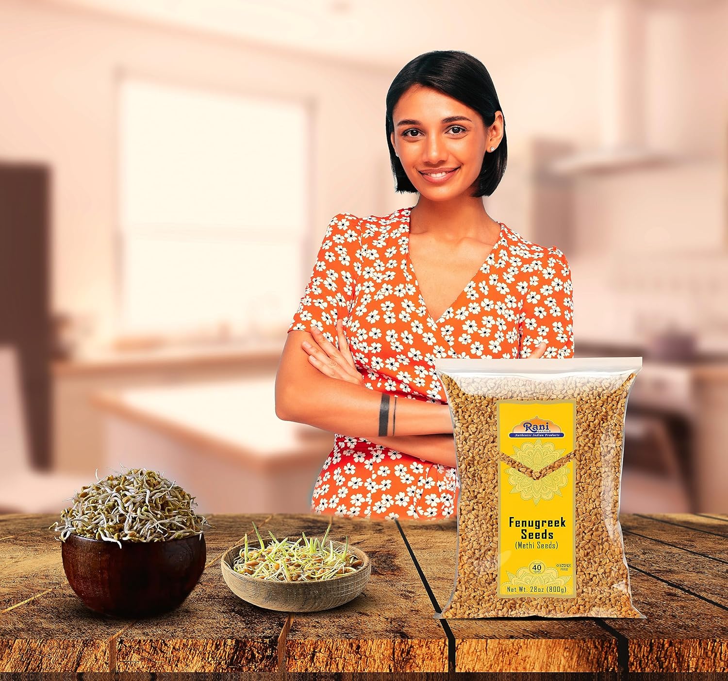 Rani Fenugreek (Methi) Seeds Whole 3.5oz (100g) Trigonella foenum graecum ~ All Natural | Vegan | Gluten Friendly | Non-GMO | Kosher | Indian Origin, used in cooking & Ayurvedic spice