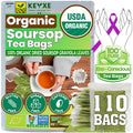 KEYXE - USDA Organic Soursop Graviola Leaves Tea 110 Bags. Non-GMO Verified, 100% Organic Soursop Leaves for Gluten Free, Caffein Free, Hojas De Guanabana Tea Organica, Eco-Conscious Tea Bags