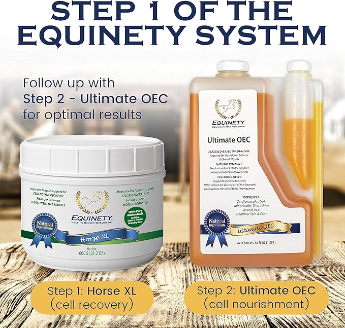 100-Day Supply Horse XL Supplement – Amino Acids for Cellular Repair, Coat Defense, Weight Gain, Joint & Hoof Support – No Soy/Sugar – Equine Supplements for Muscle, Immune Support & Overall Health