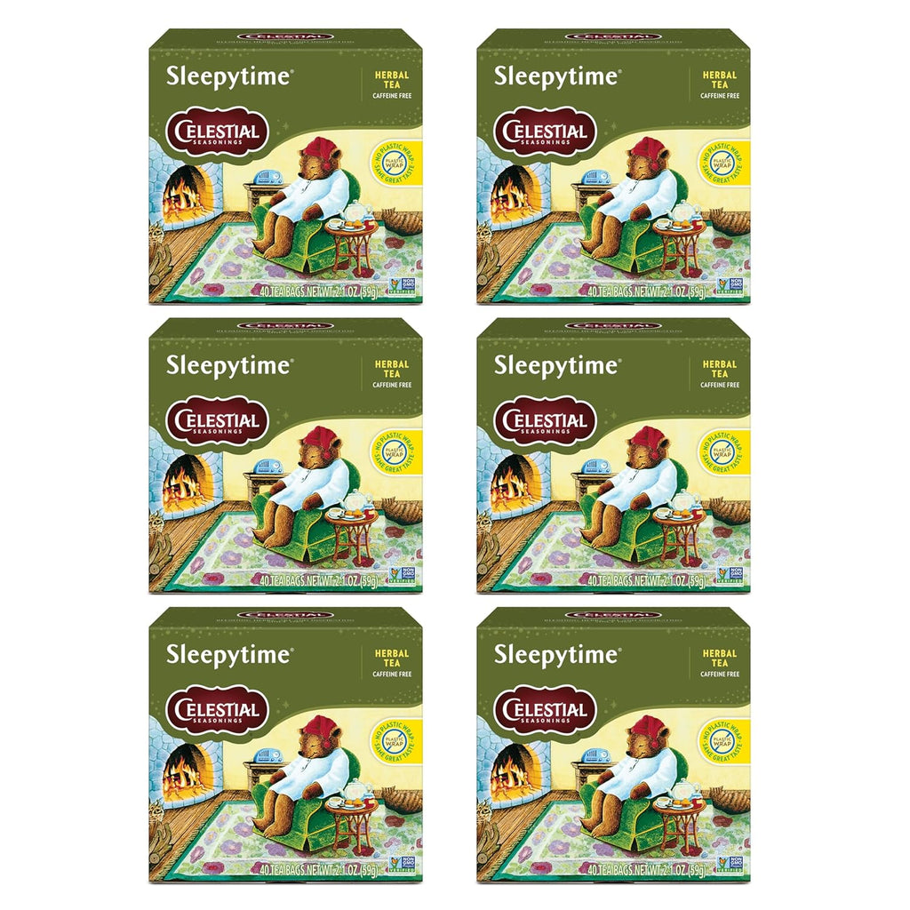 Celestial Seasonings Sleepytime Herbal Tea, Caffeine Free, 40 Tea Bags Box (Pack of 6)
